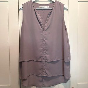 Dusty Mauve Sleeveless Blouse Size L, Simons Contemporaine